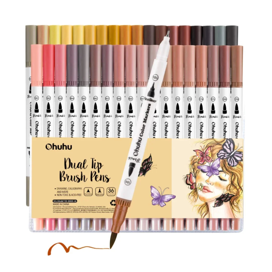 Buy The Best By Artsulli - Art is Long Life Short - Ohuhu Markers Dual Tips Line Marker Set WaterColor Pen Coloring Water Color Brush