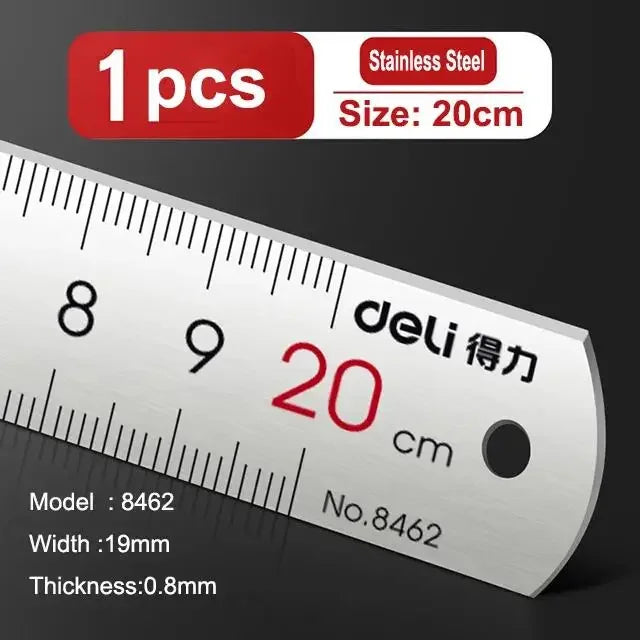 Buy The Best By Artsulli - Art is Long Life Short - Deli Stainless Steel Ruler 15/20/30cm Metal Straight for Home School Precision