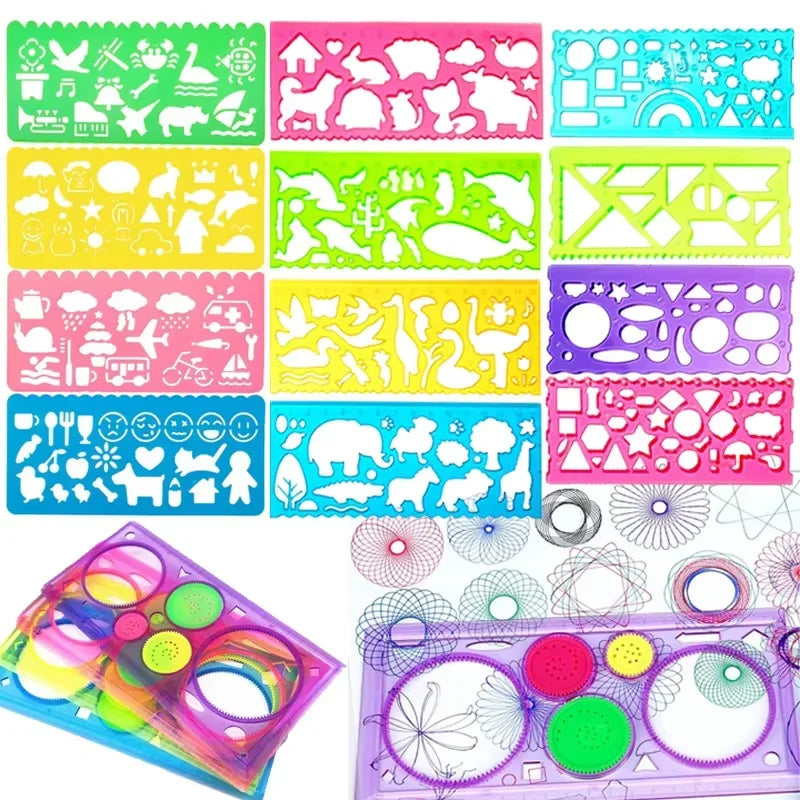 Buy The Best By Artsulli - Art is Long Life Short - Animal Geometry Multifunctional Hollow Rulers Drafting Tools School Painting Supplies