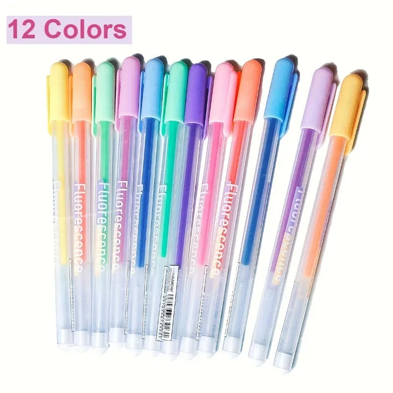 Buy The Best By Artsulli - Art is Long Life Short - 12/6pcs Pastel Colored Gel Pens Fluorescent Markers for Sketching/Drawing/Writing