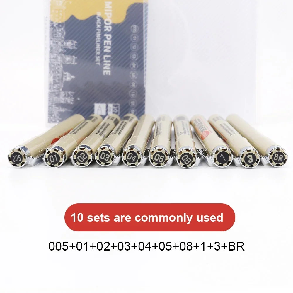 Buy The Best By Artsulli - Art is Long Life Short - 12 Tip Pigment Liner Micron Ink Marker Pen for Manga Draw Sketching Needle Hook Line