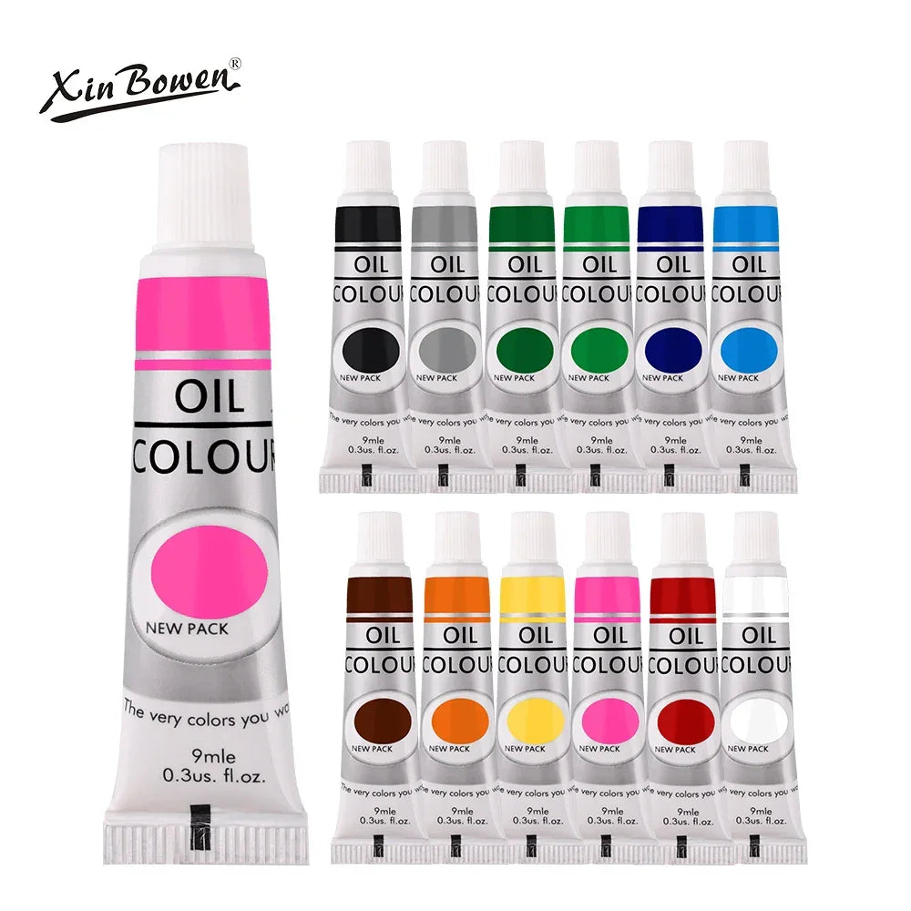 Buy The Best By Artsulli - Art is Long Life Short - 9mL Oil Paint Set for Fabric Clothing Nail Glass Drawing Waterproof Supplies,12 Colors