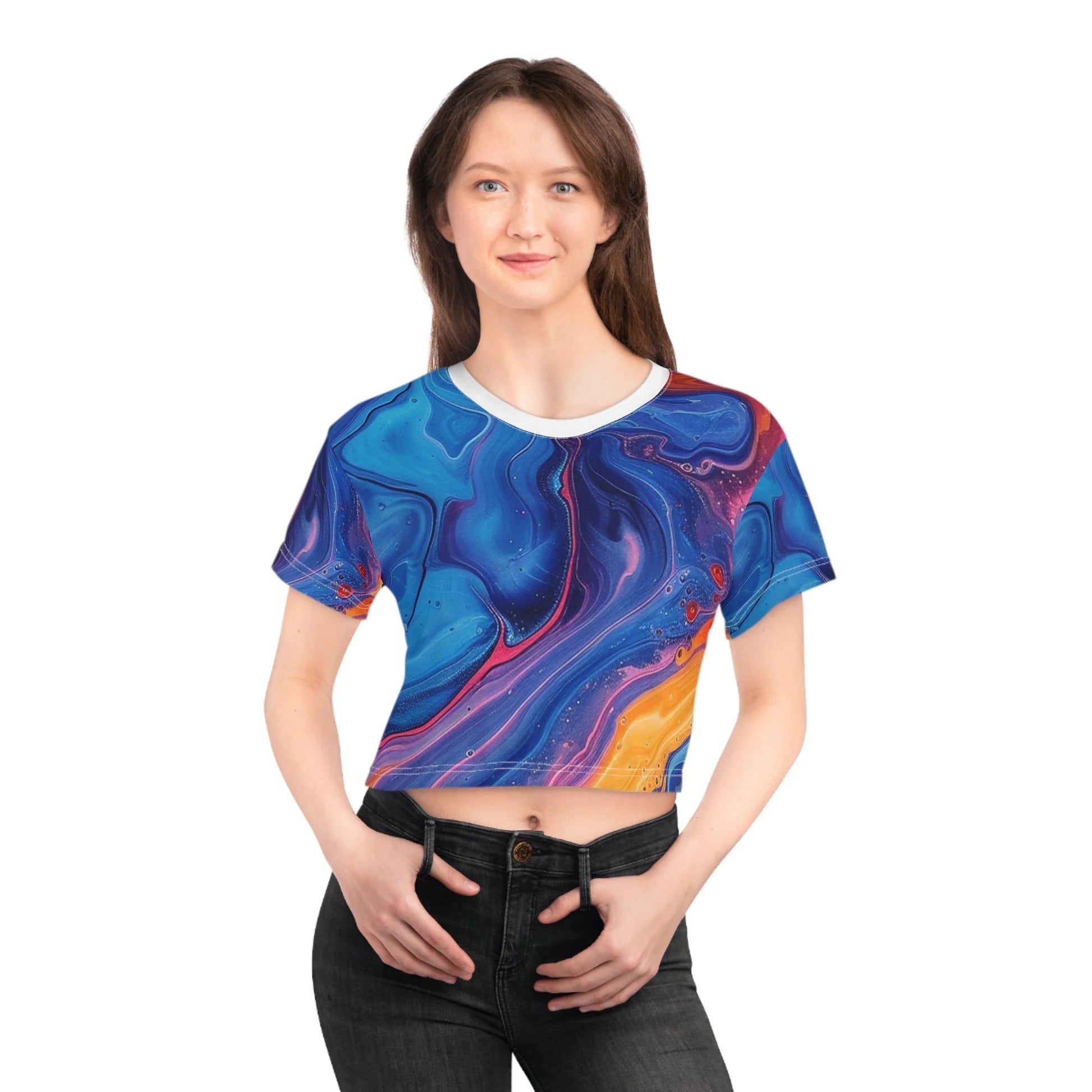 ["All Over Print","AOP","AOP Clothing","Art","Artful","Artistic","Artsy","Arty","Assembled in the USA","Assembled in USA","Crop tops","Cropped","Illustration","Illustration art","Made in the USA","Made in USA","Sublimation","T-shirts","Women's Clothing"]