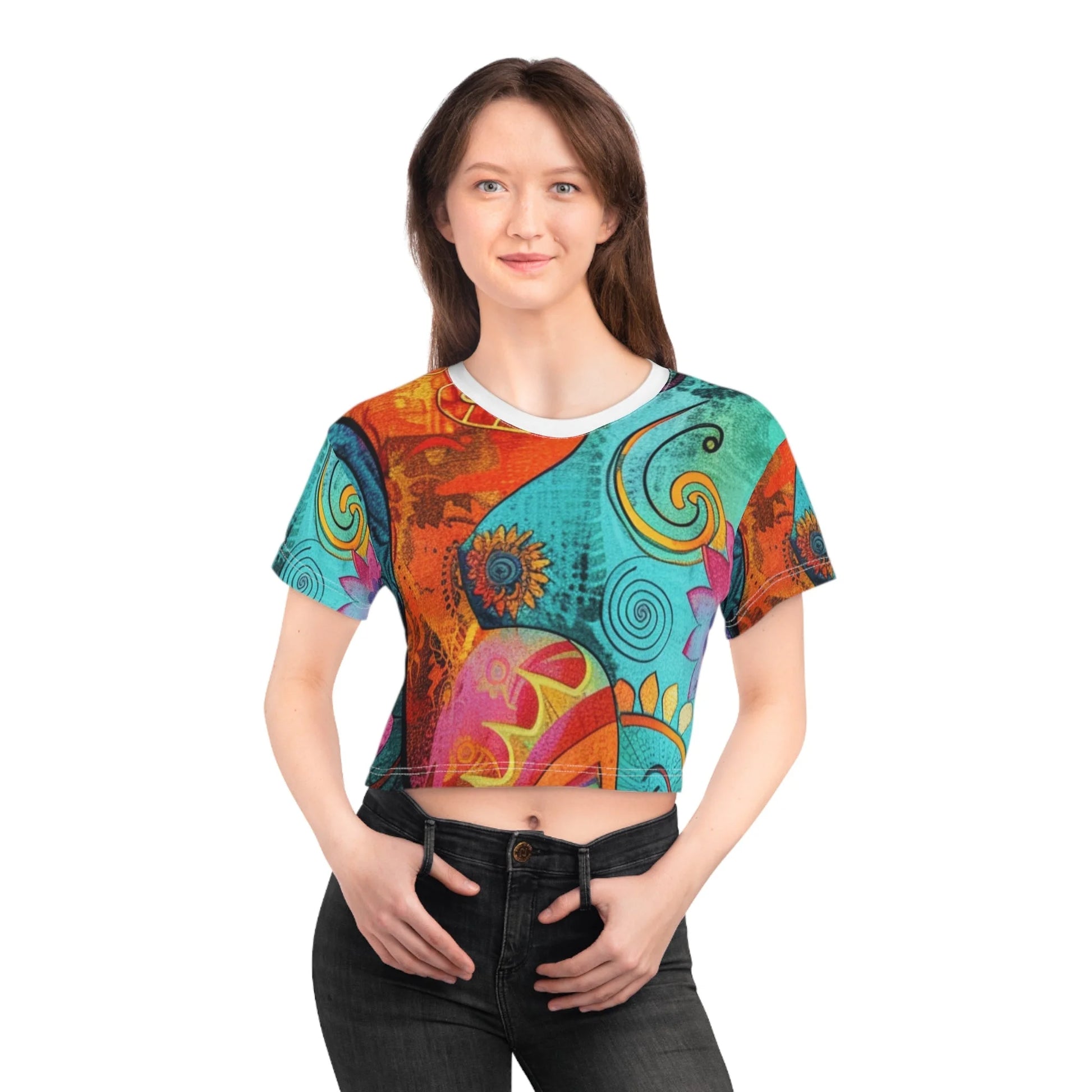 ["All Over Print","AOP","AOP Clothing","Art","Artful","Artistic","Artsy","Arty","Assembled in the USA","Assembled in USA","Crop tops","Cropped","Illustration","Illustration art","Made in the USA","Made in USA","Sublimation","T-shirts","Women's Clothing"]