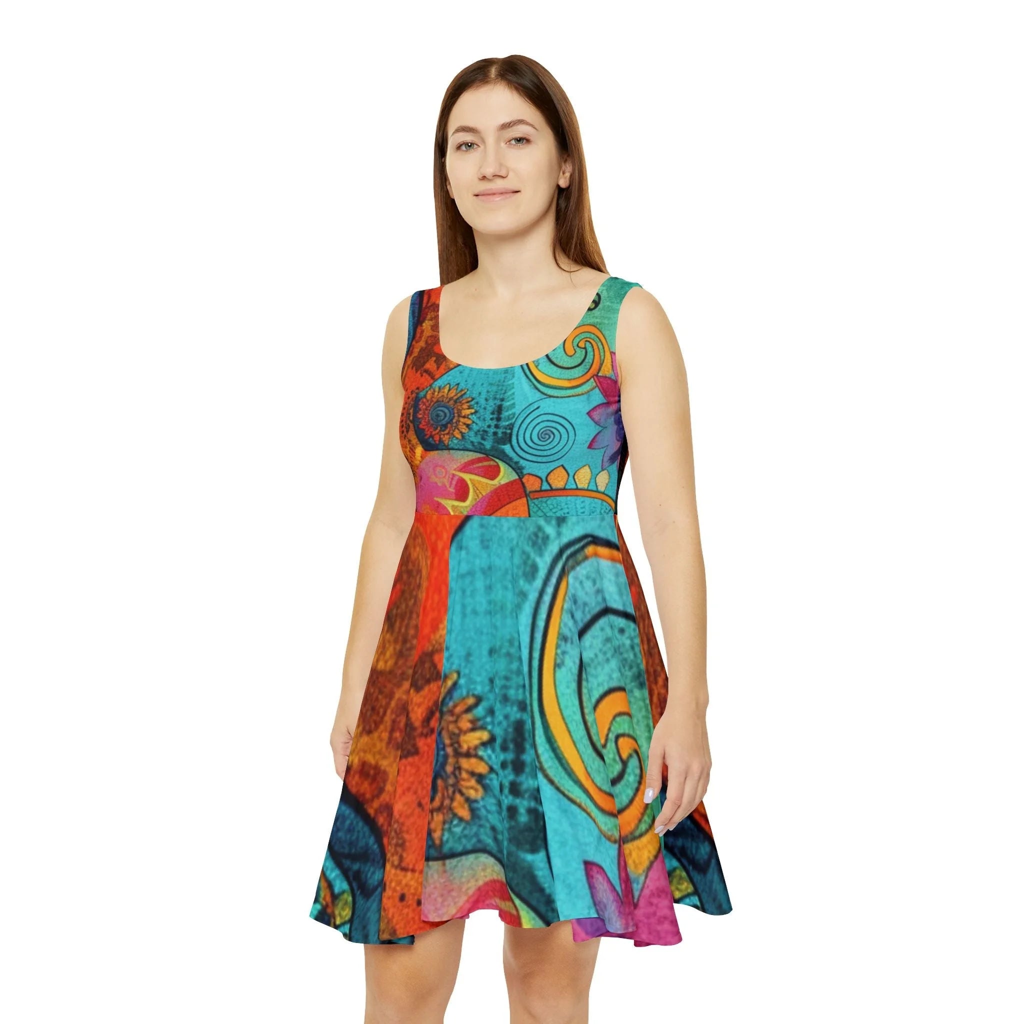 ["All Over Print","AOP","AOP Clothing","Art","Artful","Artistic","Artsy","Arty","Assembled in the USA","Assembled in USA","Illustration","Illustration art","Made in the USA","Made in USA","Skirts & Dresses","Sublimation","Women's Clothing"]