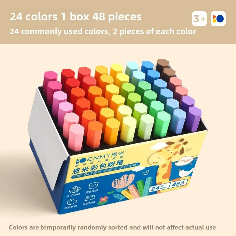 Buy The Best By Artsulli - Art is Long Life Short - ENMY 12/36 Colors Non-Dusty Vibrant Bright Color Chalk Dustless Safe Drawing