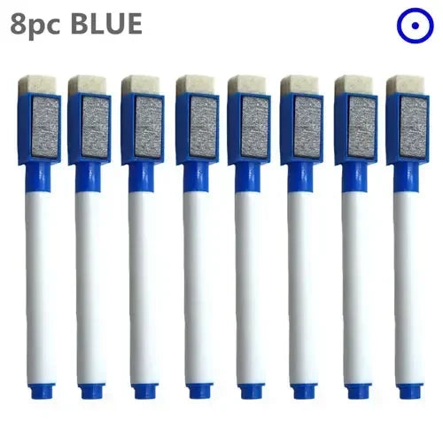 Buy The Best By Artsulli - Art is Long Life Short - 8PC Magnetic Colorful Whiteboard Pen Black White Board Markers Built In Eraser School