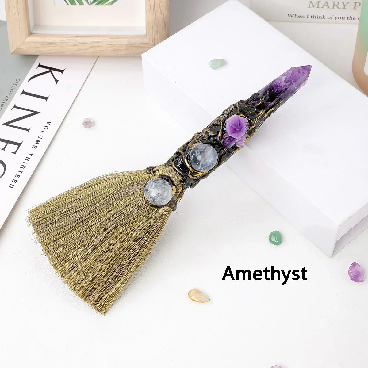 Buy The Best By Artsulli - Art is Long Life Short - 1PC Natural Crystal Point Stone Amethyst Altar Witch Supplies Table Decoration Family