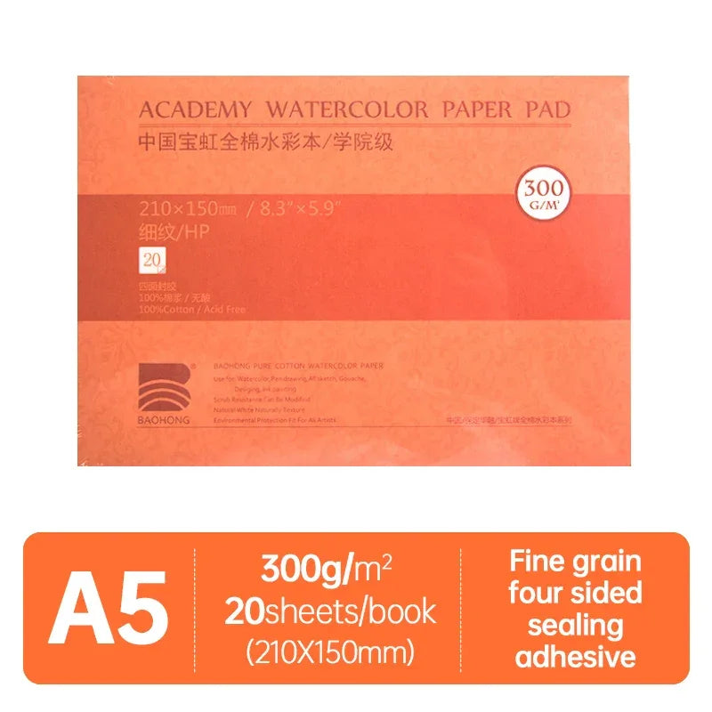 Buy The Best By Artsulli - Art is Long Life Short - Baohong Academy Watercolor Book 100% Cotton Sketchbook 300g Drawing Paper 32K 16K 8K