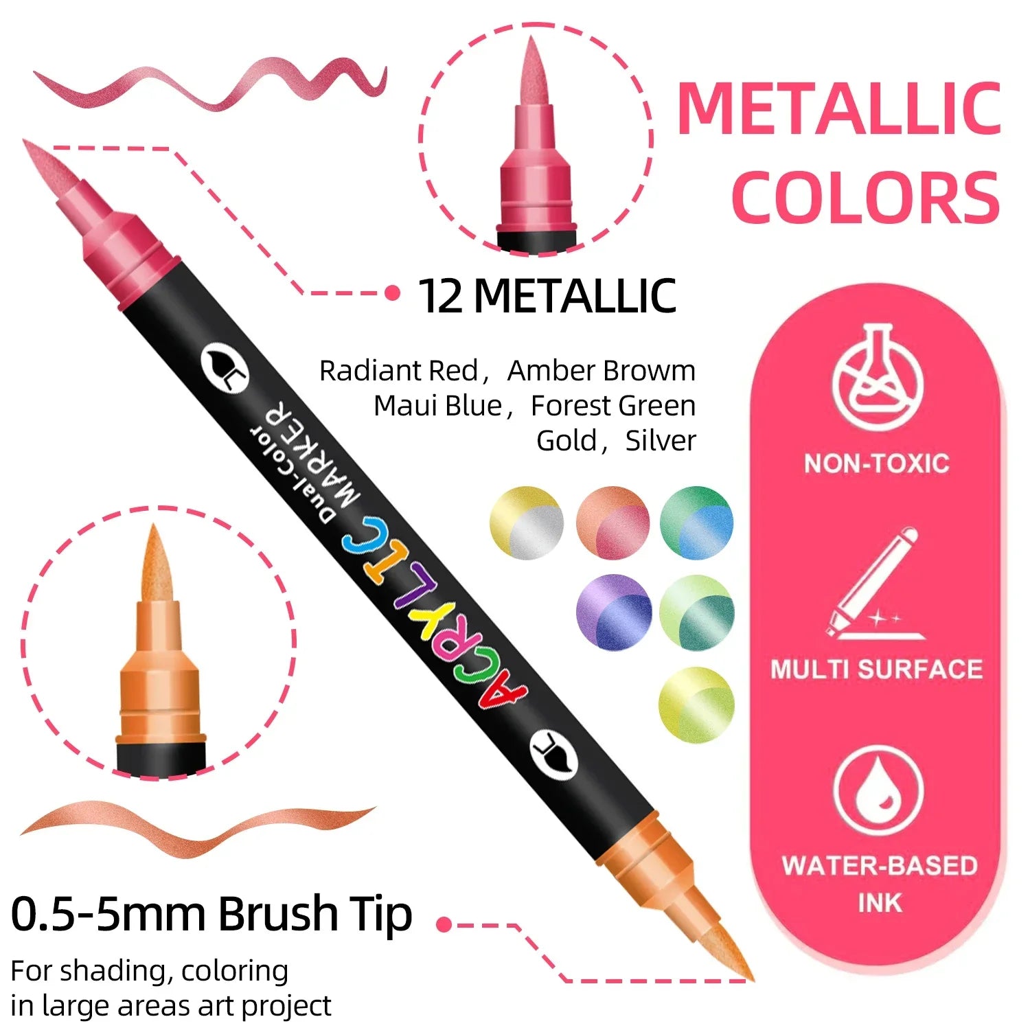 Buy The Best By Artsulli - Art is Long Life Short - 24/48/72 Colors Dual Tip Acrylic Paint Markers 12/24/36 Pack Set Drawing for DIY Crafts