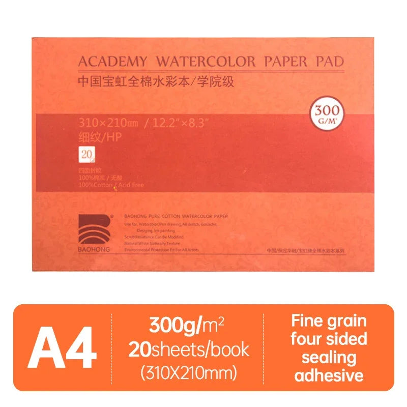 Buy The Best By Artsulli - Art is Long Life Short - Baohong Academy Watercolor Book 100% Cotton Sketchbook 300g Drawing Paper 32K 16K 8K