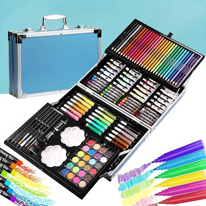 Buy The Best By Artsulli - Art is Long Life Short - Supplies 145 Pack Painting Drawing Kit Deluxe Double Layers Set Crafts Colored Pencils