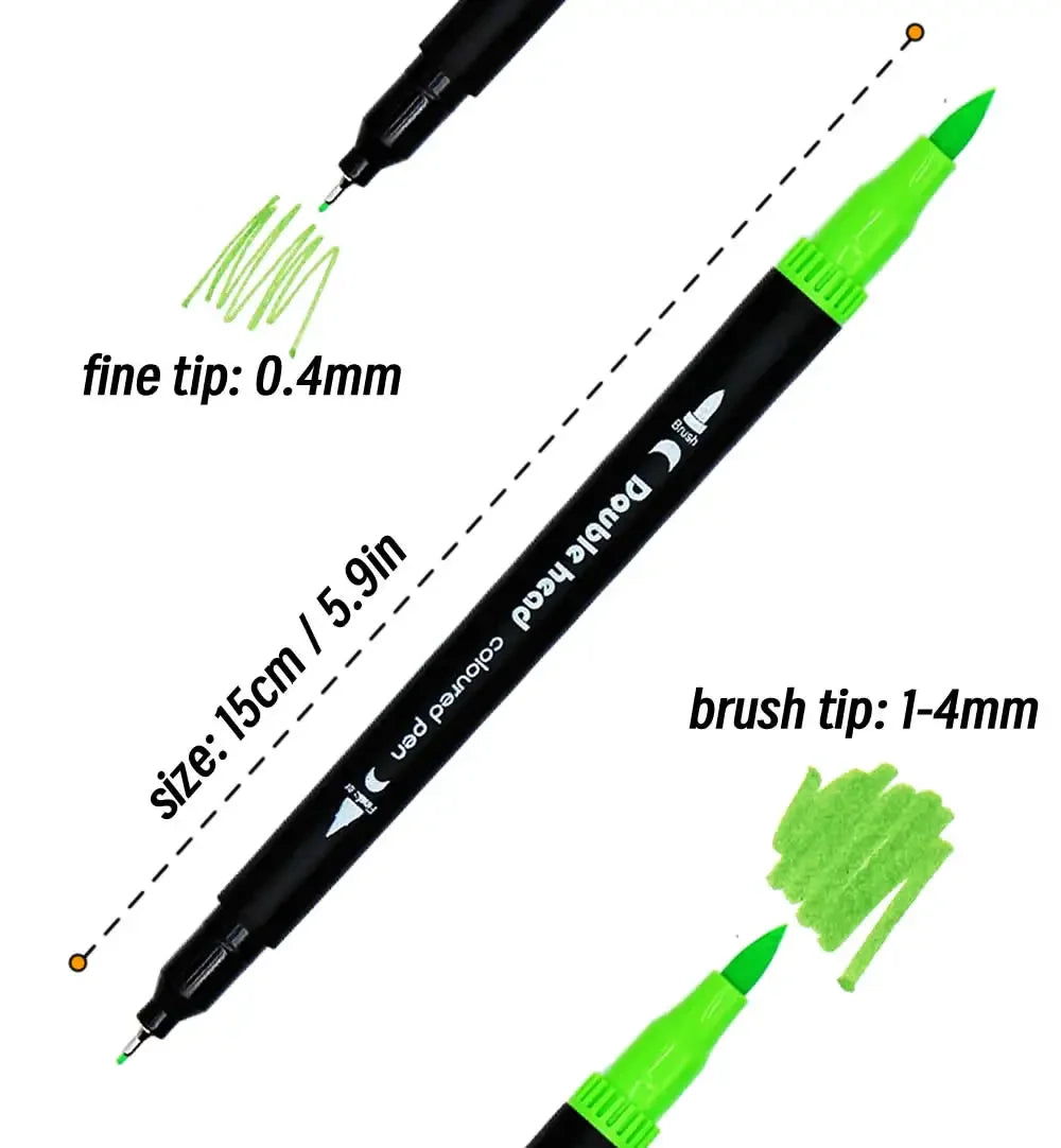 Buy The Best By Artsulli - Art is Long Life Short - 12/60/120 Colors Double Head Markers Tip Supplies Drawing Brush Pen Set For Gift Pens