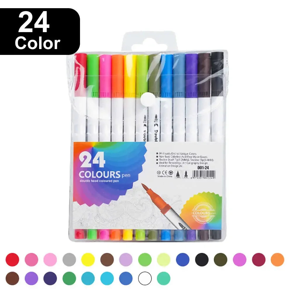 Buy The Best By Artsulli - Art is Long Life Short - 12/60/120 Colors Double Head Markers Tip Supplies Drawing Brush Pen Set For Gift Pens