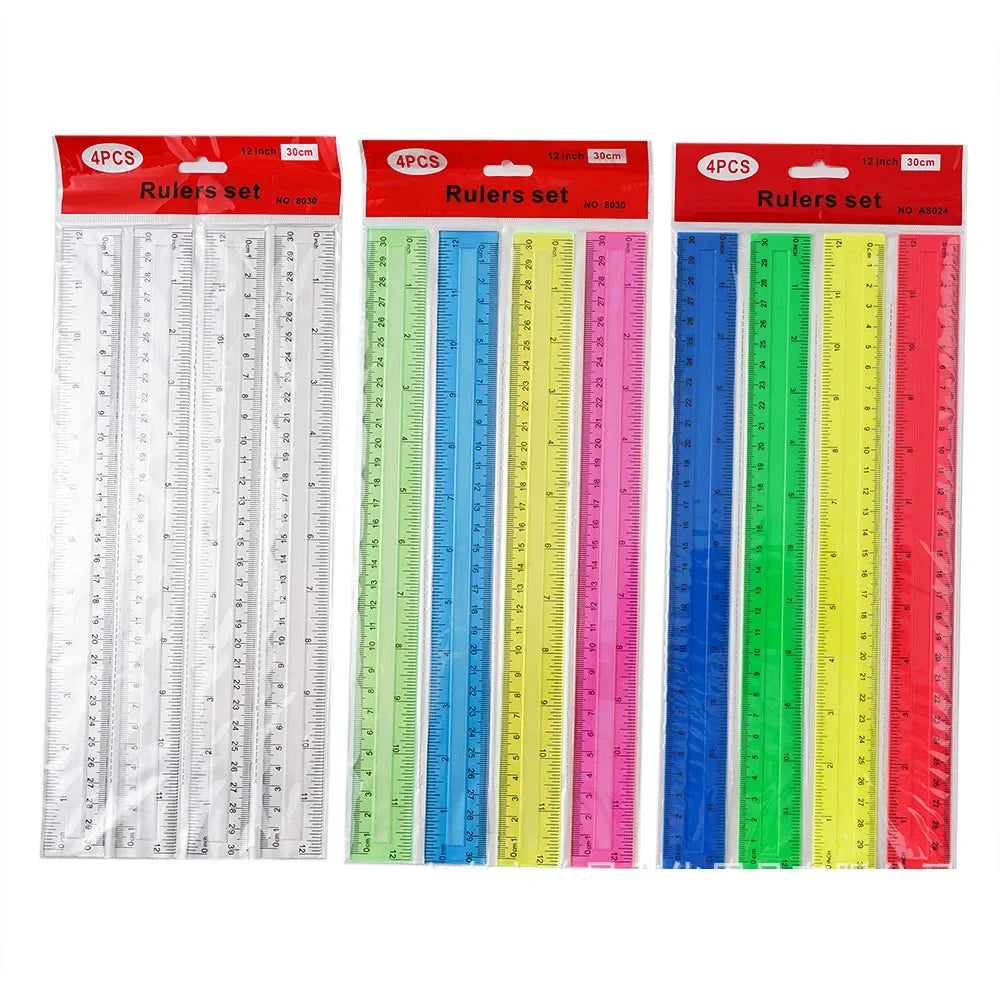 Buy The Best By Artsulli - Art is Long Life Short - 4pcs 30cm Colorful Plastic Straight Rulers Kawaii Stationery Drawing Measuring Tool
