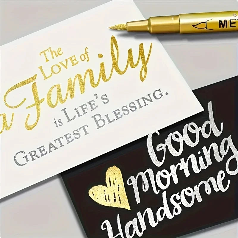 Buy The Best By Artsulli - Art is Long Life Short - 4pcs Golden & Silvery Permanent Marker Pens - Waterproof Ideal for DIY Crafts Resin