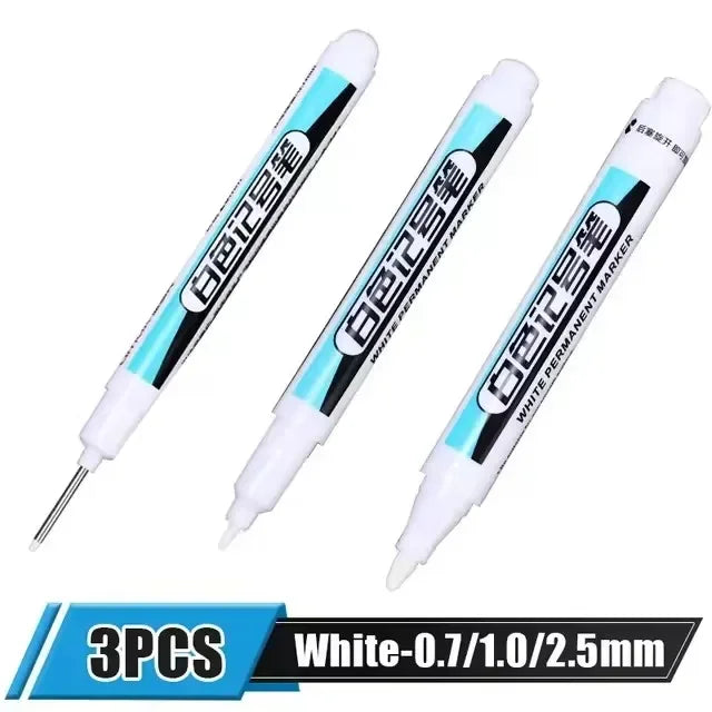 Buy The Best By Artsulli - Art is Long Life Short - 0.7/1.0/2.5MM White Permanent Marker Pens Markers Paint Pen For Wood Plastic Leather