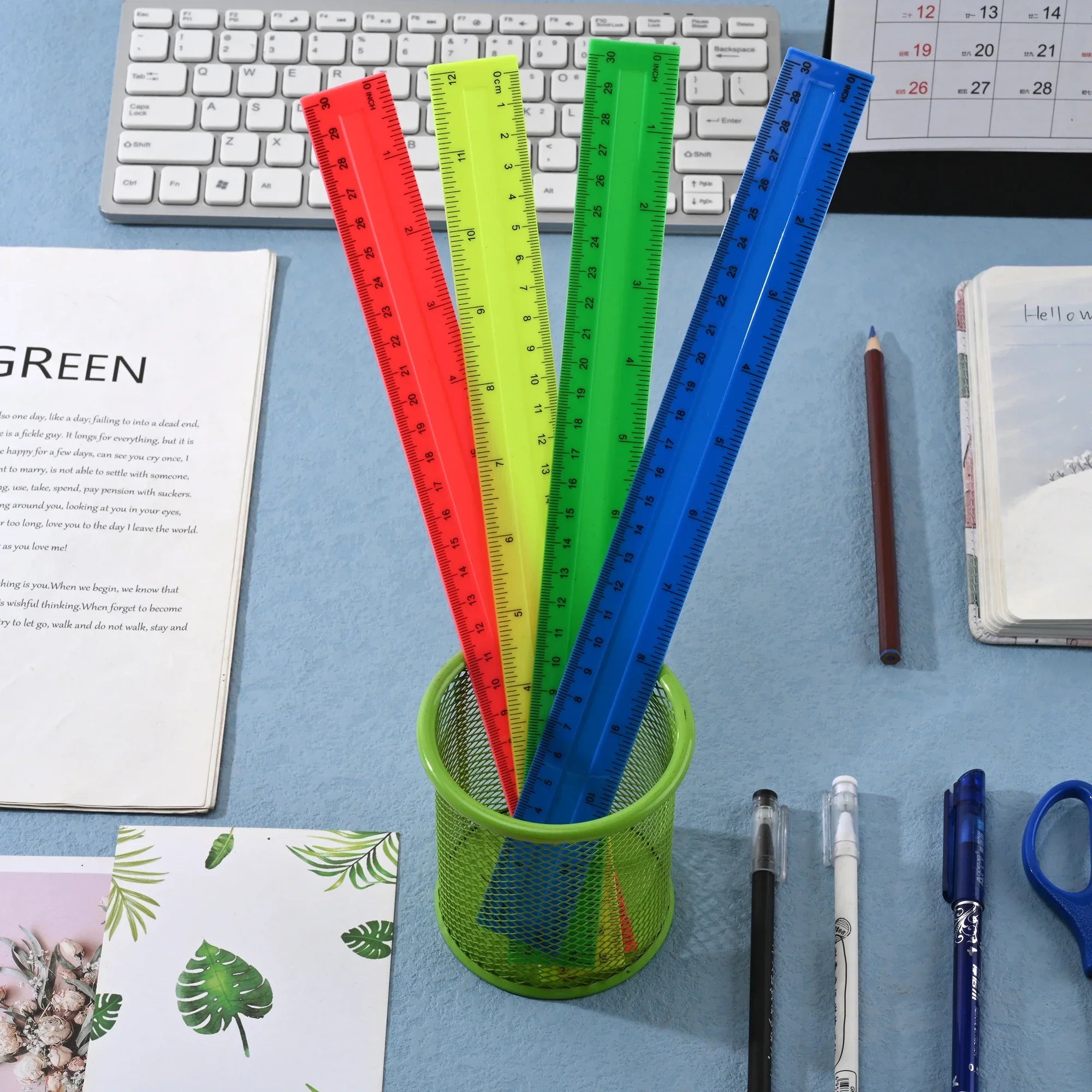 Buy The Best By Artsulli - Art is Long Life Short - 4pcs 30cm Colorful Plastic Straight Rulers Kawaii Stationery Drawing Measuring Tool