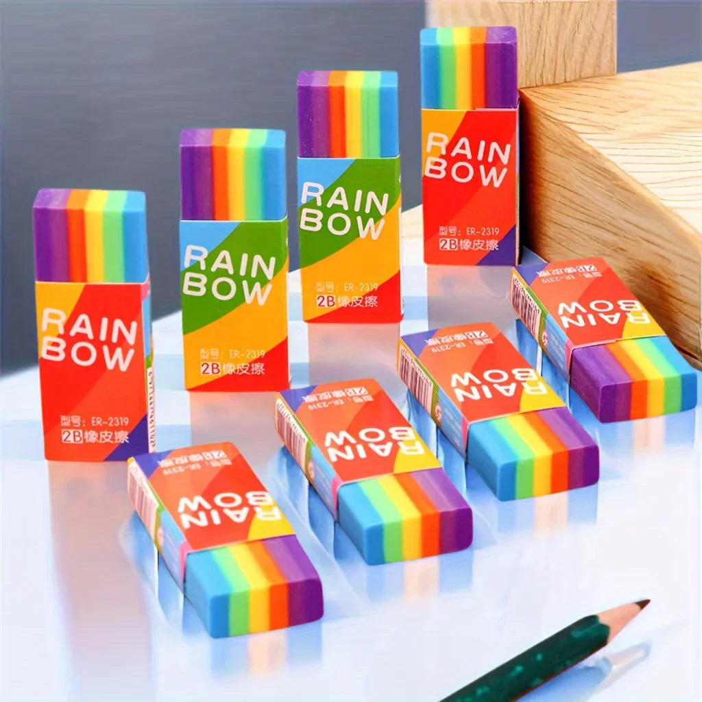 Buy The Best By Artsulli - Art is Long Life Short - 20-Pack Rainbow 2b Pencil Erasers Soft Pvc Material Non-Feathered Stationery