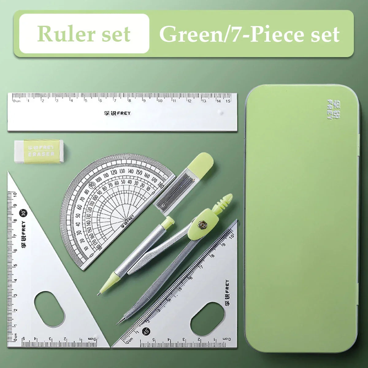 Buy The Best By Artsulli - Art is Long Life Short - 7 Pcs/Set Mathematical Rulers Set Multi-function Professional Compass Ruler Drawing