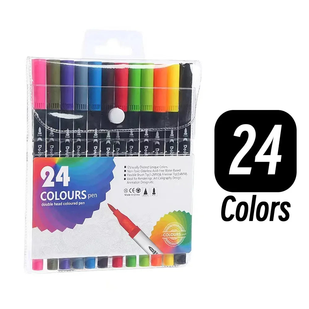 Buy The Best By Artsulli - Art is Long Life Short - LOLEDE 60 Colors Double Head Markers Tip Supplies Drawing Brush Pen Set For Gift Pens