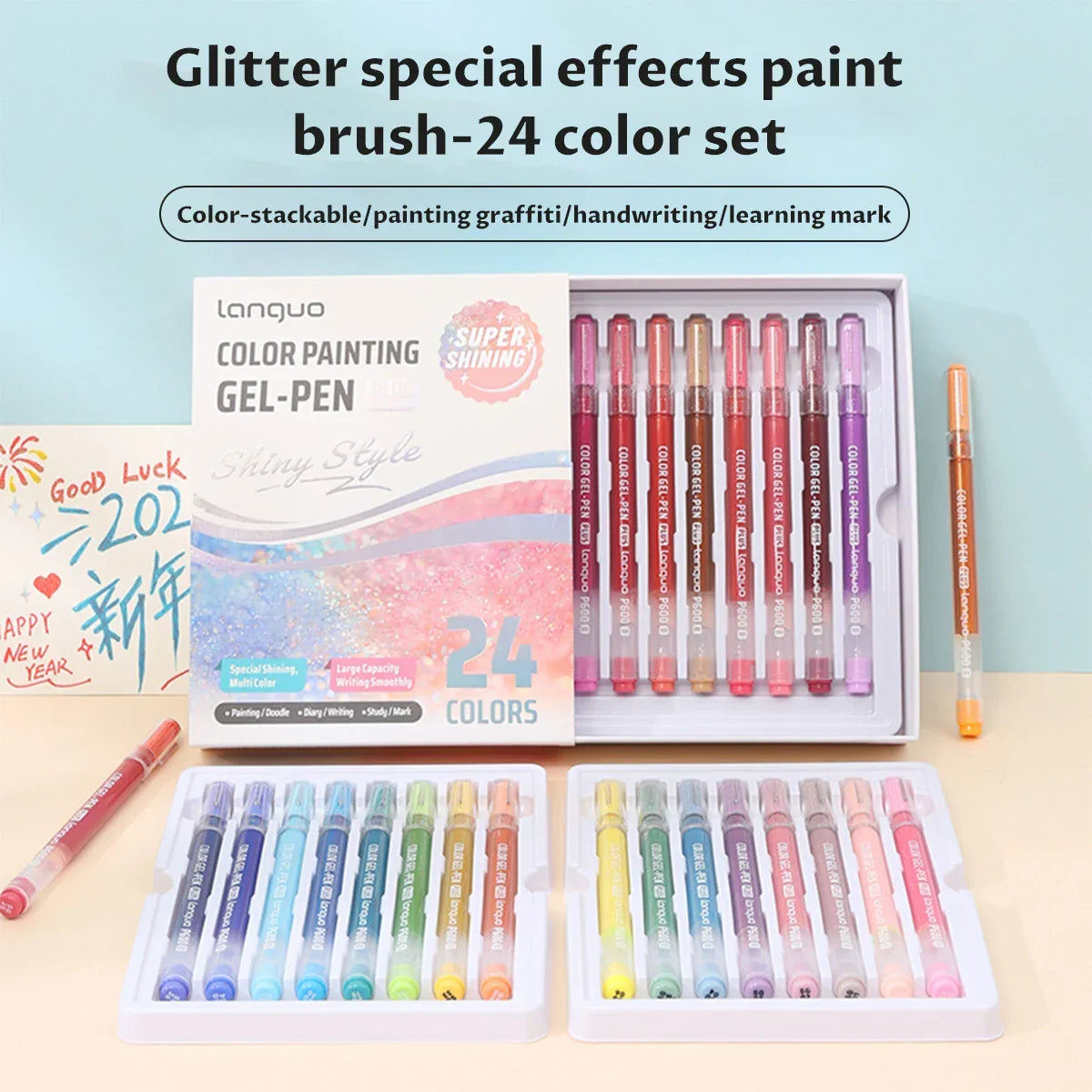 Buy The Best By Artsulli - Art is Long Life Short - 24-72Colors Languo Gel Pens Set Shiny Painting Ballpoint Pen 1.0mm Drawing Student