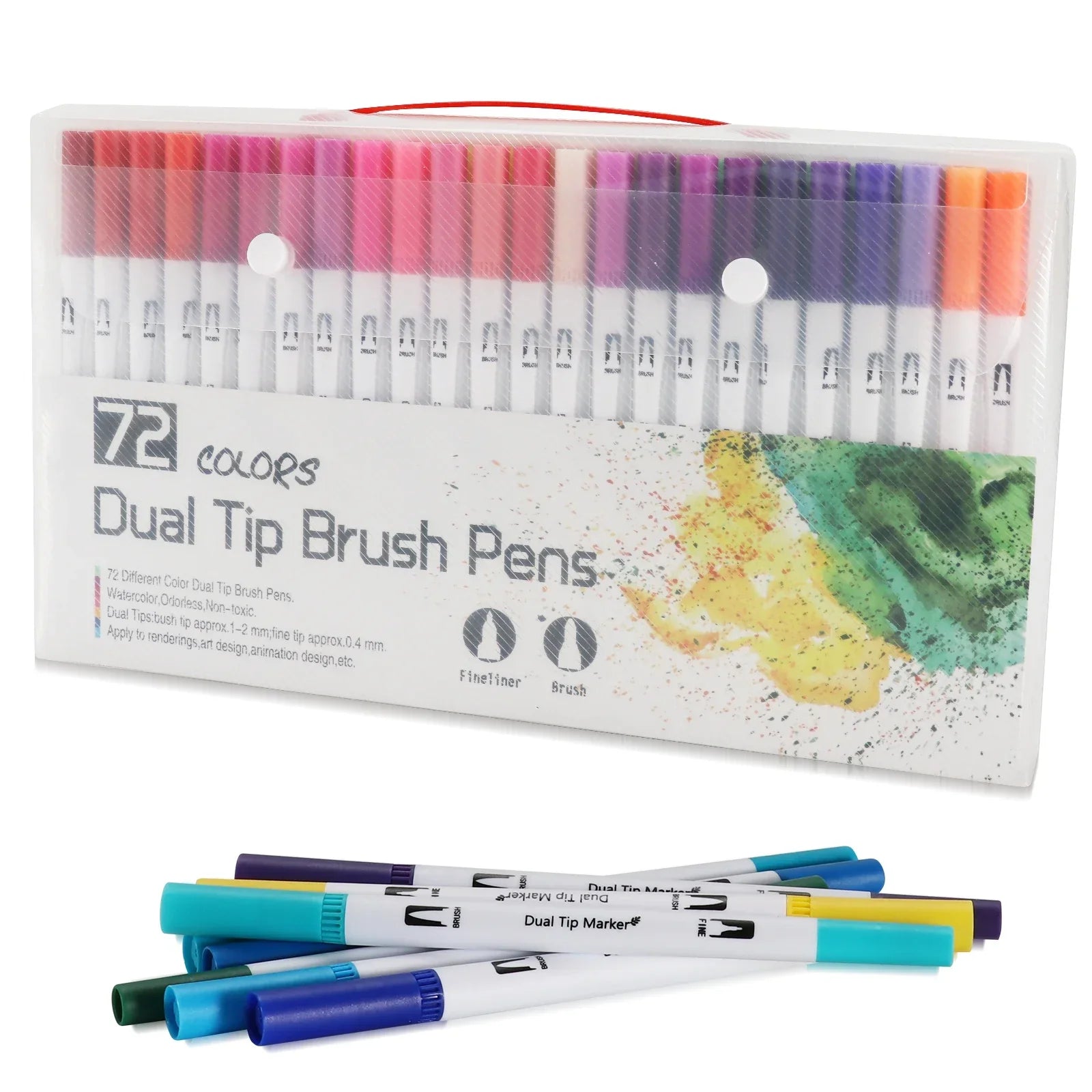Buy The Best By Artsulli - Art is Long Life Short - 12/48/72/132 Colors Watercolor Markers Brush Pen Dual Tip Fineliner Drawing