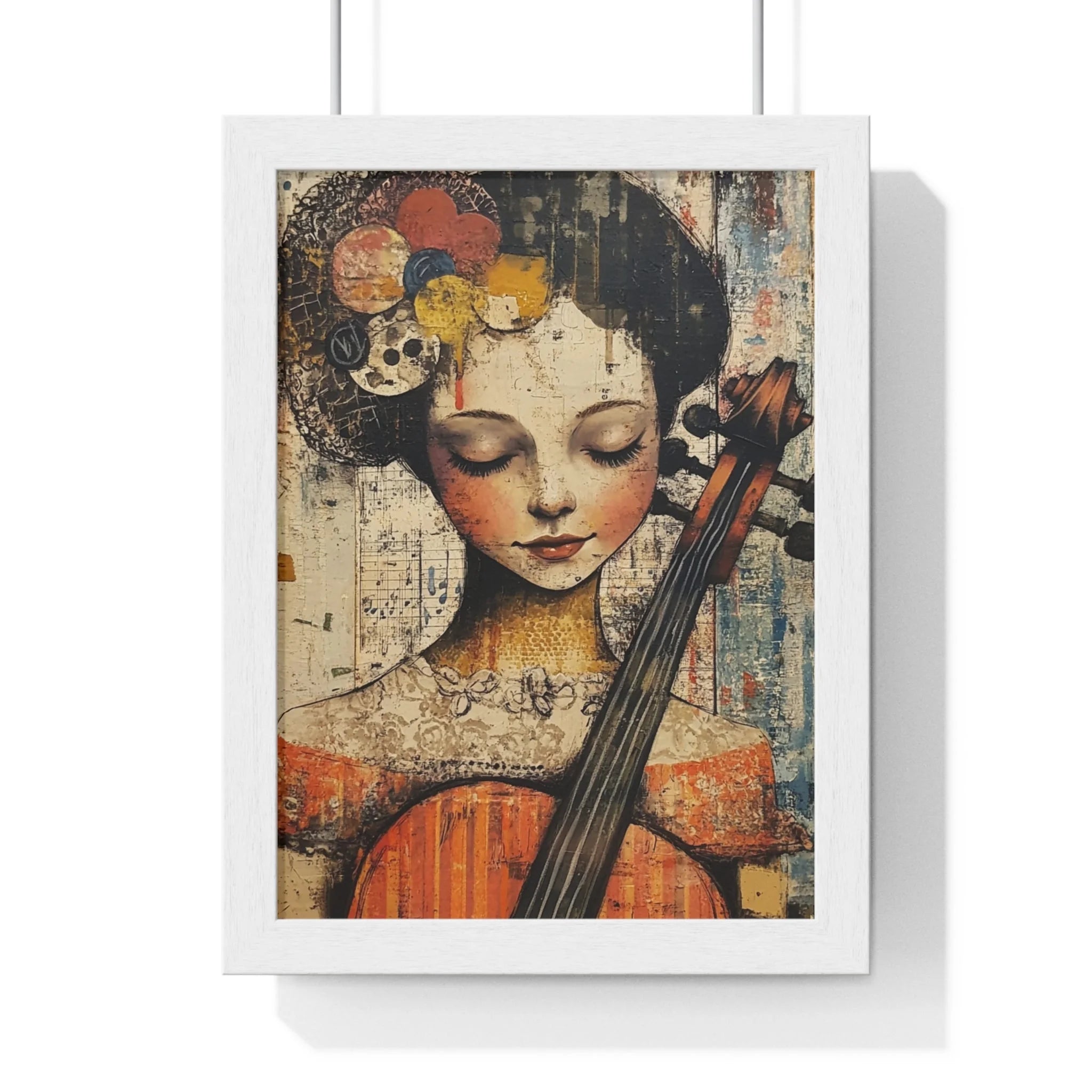 Buy The Best vintage-style cello art print floral By Art & Illustration Supplies - Framed Abstract Musician Artistic Work - 2026