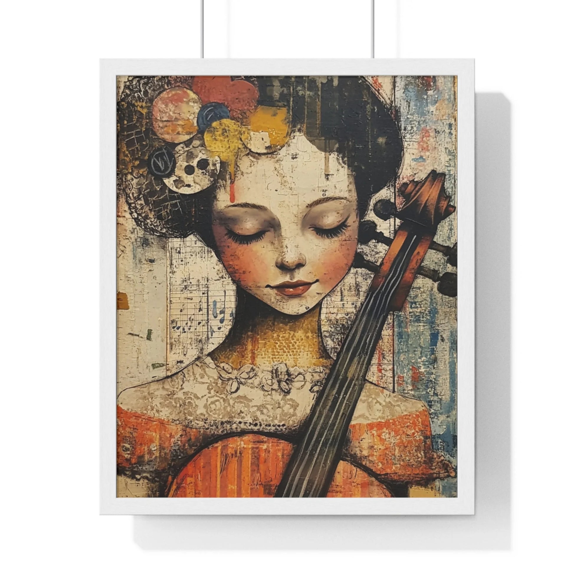 Buy The Best black brown cello intricate design By Art & Illustration Supplies - Framed Abstract Musician Artistic Work - 2026