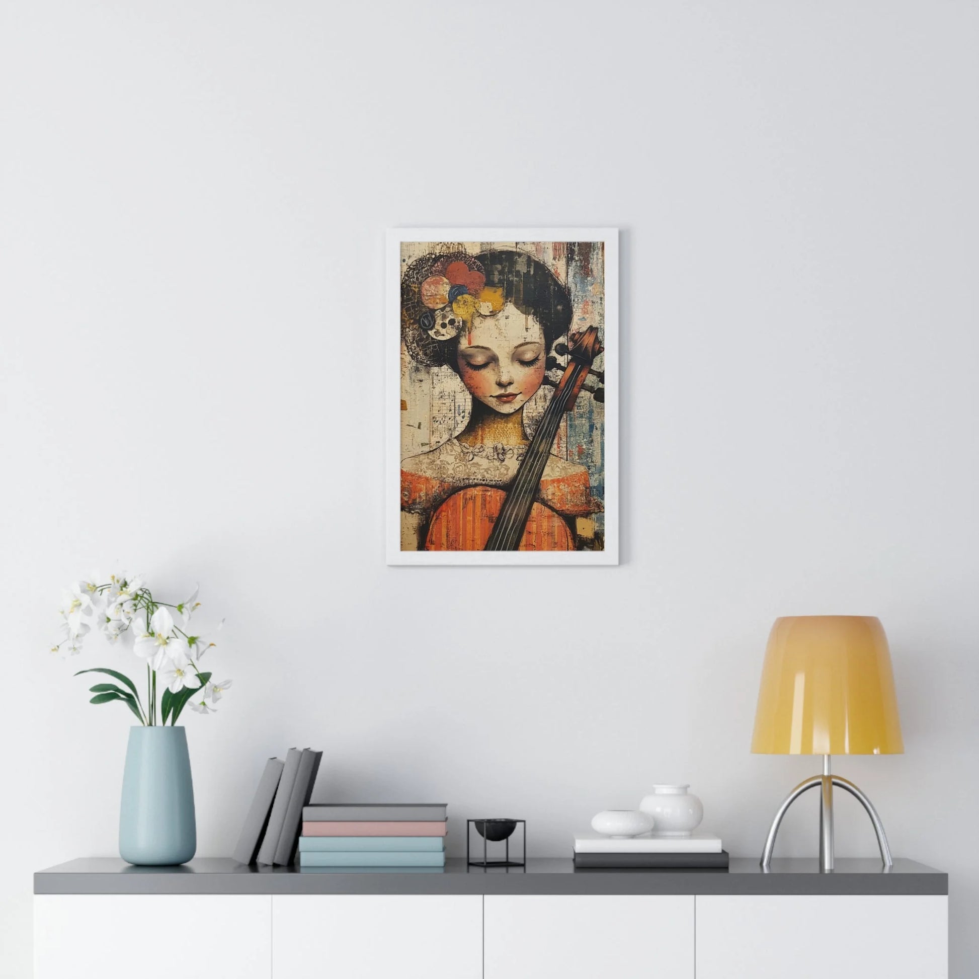 Buy The Best white framed art print girl By Art & Illustration Supplies - Framed Abstract Musician Artistic Work - 2026