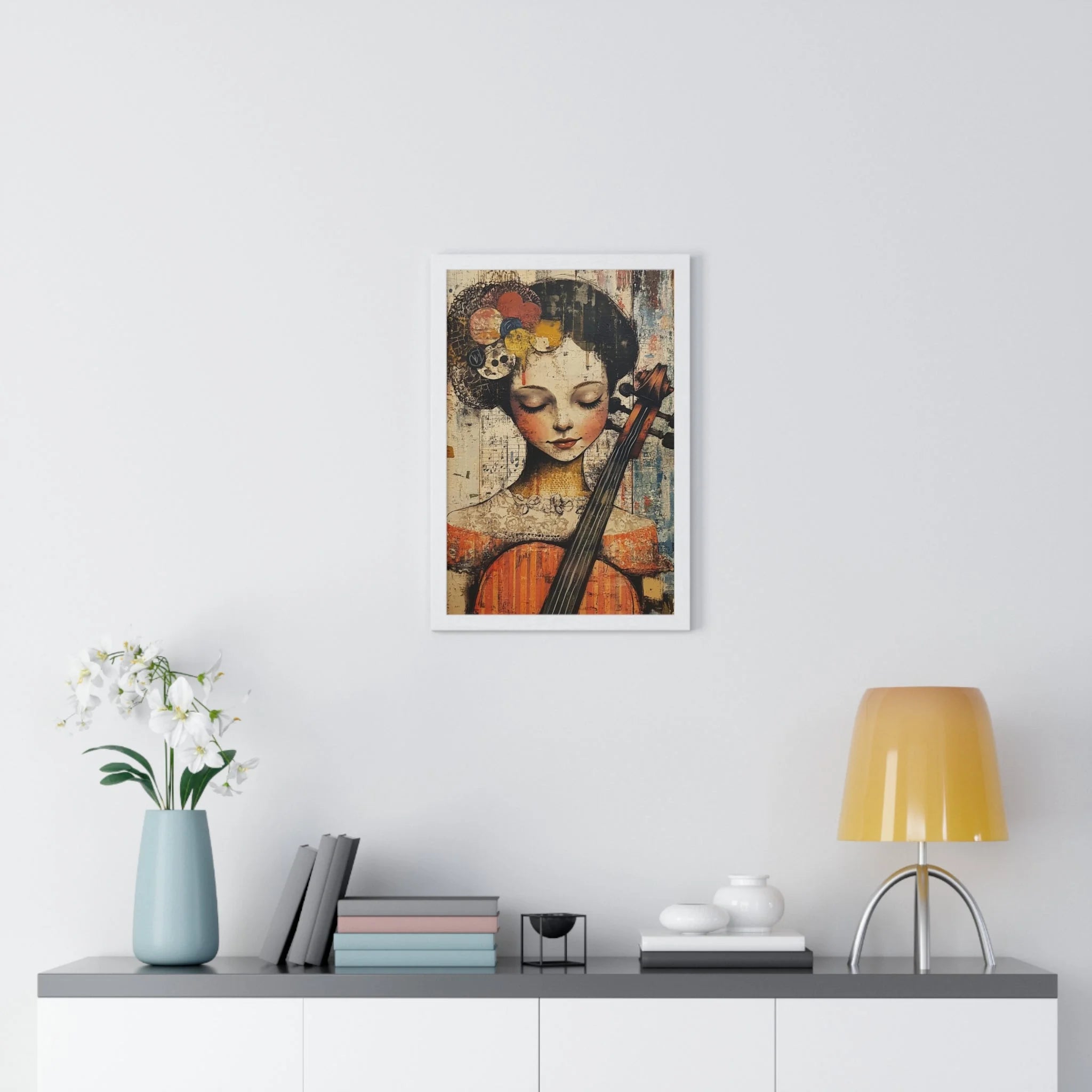 Buy The Best white framed art print girl By Art & Illustration Supplies - Framed Abstract Musician Artistic Work - 2026