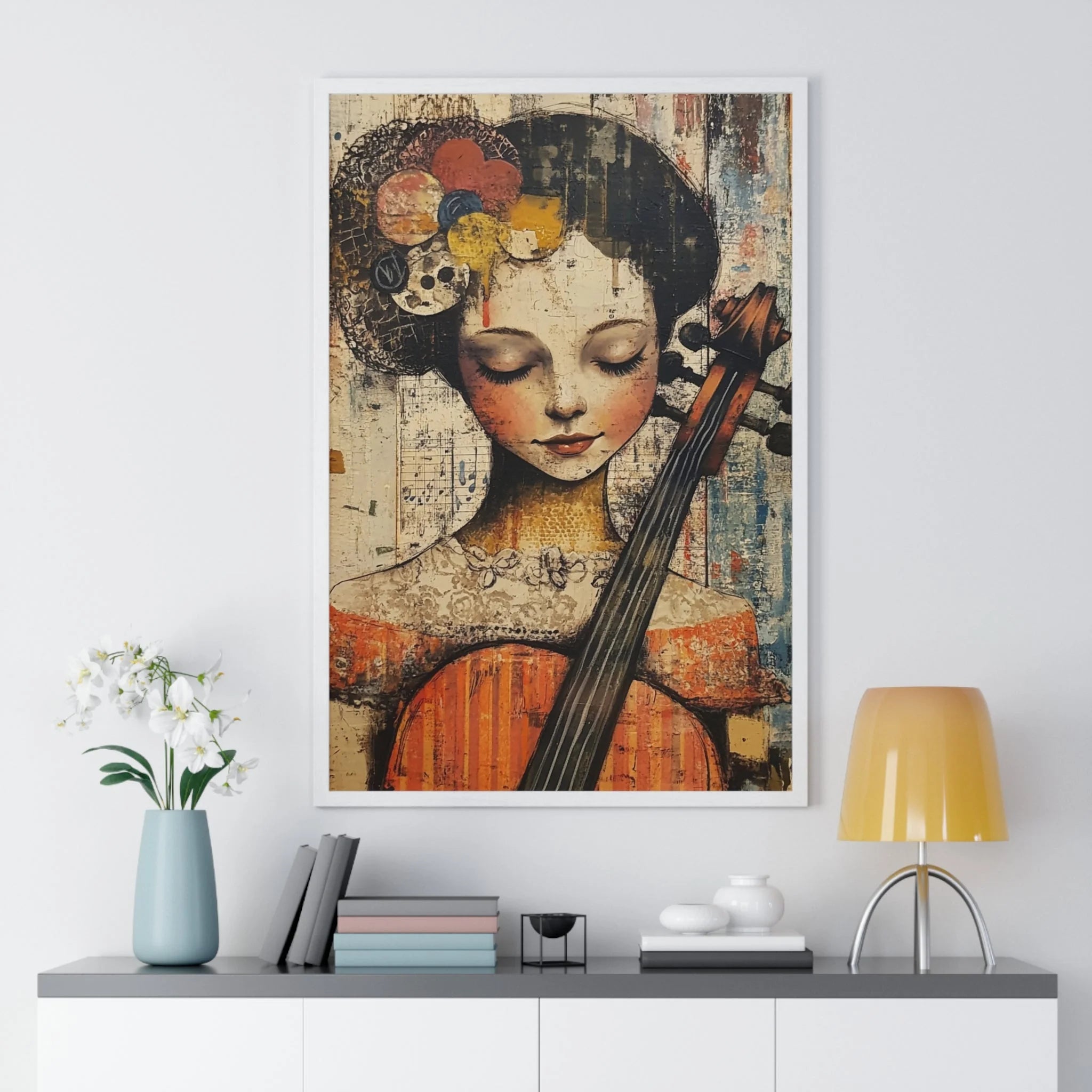 Buy The Best 24x36 inch framed canvas print By Art & Illustration Supplies - Framed Abstract Musician Artistic Work - 2026