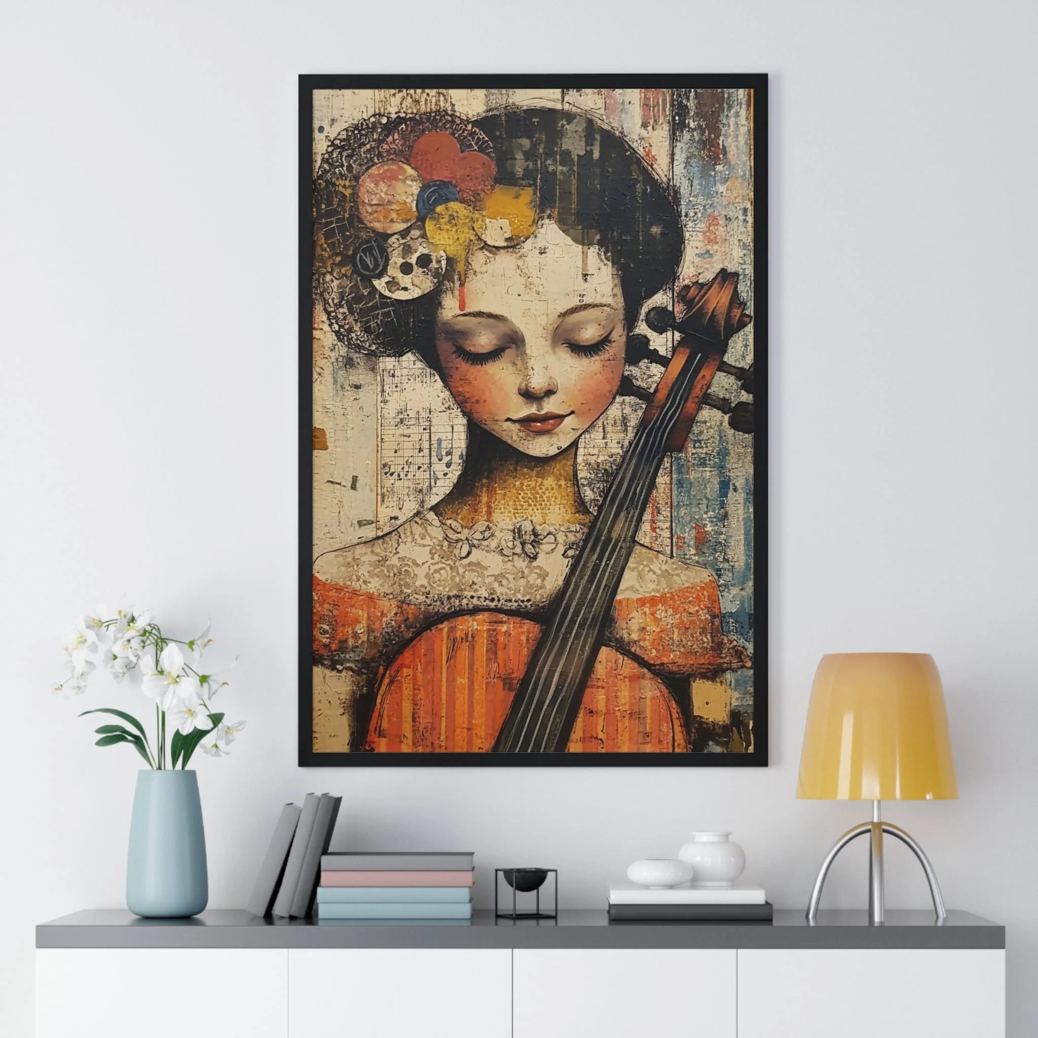Buy The Best black framed abstract art print By Art & Illustration Supplies - Framed Abstract Musician Artistic Work - 2026