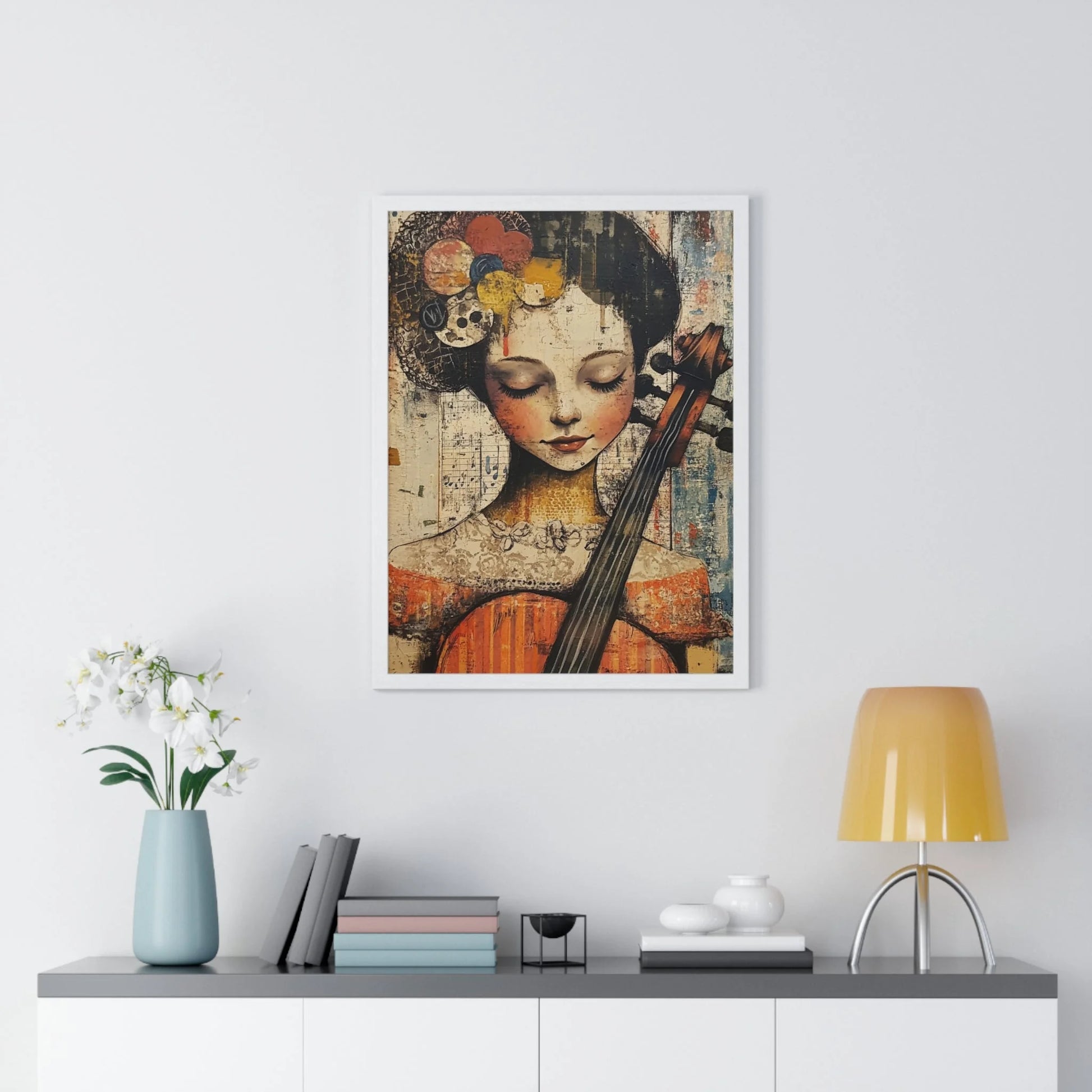 Buy The Best vintage-style cello art print By Art & Illustration Supplies - Framed Abstract Musician Artistic Work - 2026