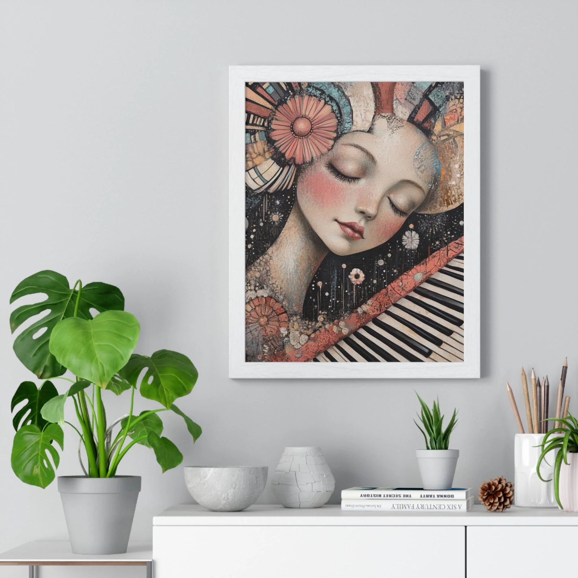 Buy The Best white framed artwork woman’s face By Art & Illustration Supplies - Melodic Dream Abstract Wall - 2026