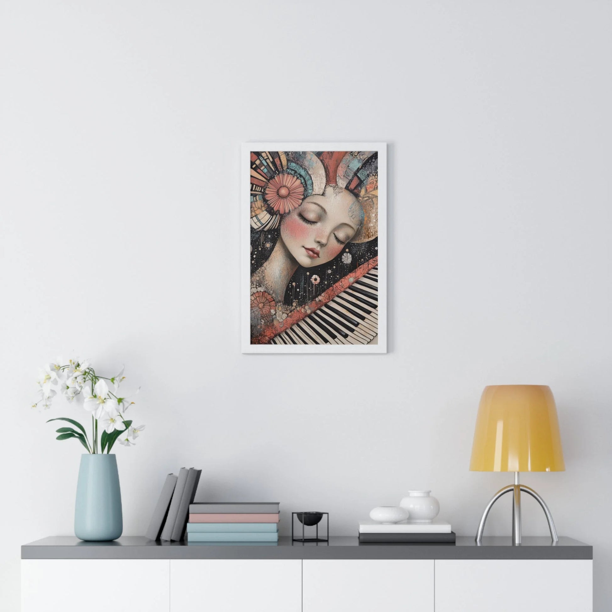 Buy The Best white framed artwork woman flowers By Art & Illustration Supplies - Melodic Dream Abstract Wall - 2026