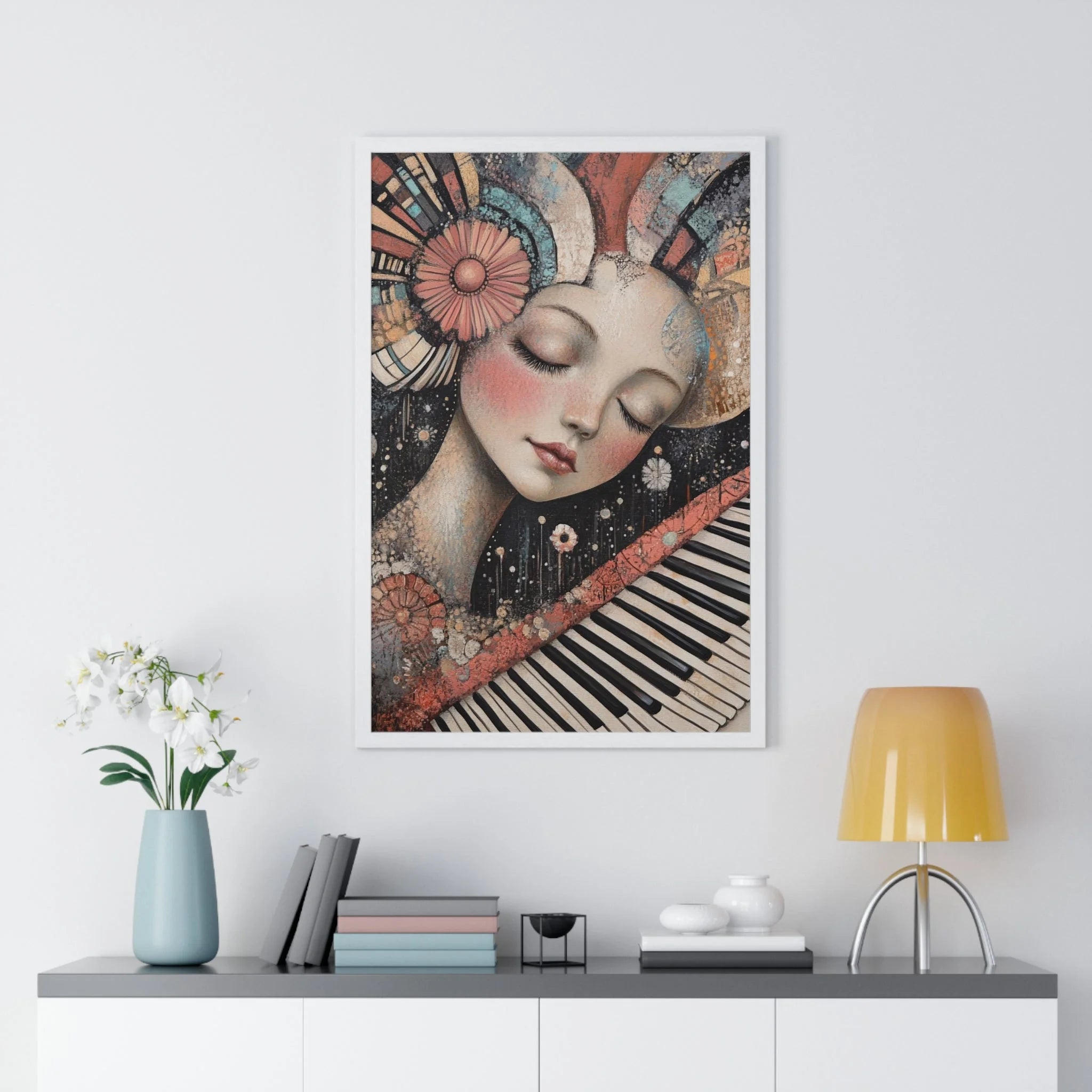 Buy The Best framed art print woman pink By Art & Illustration Supplies - Melodic Dream Abstract Wall - 2026