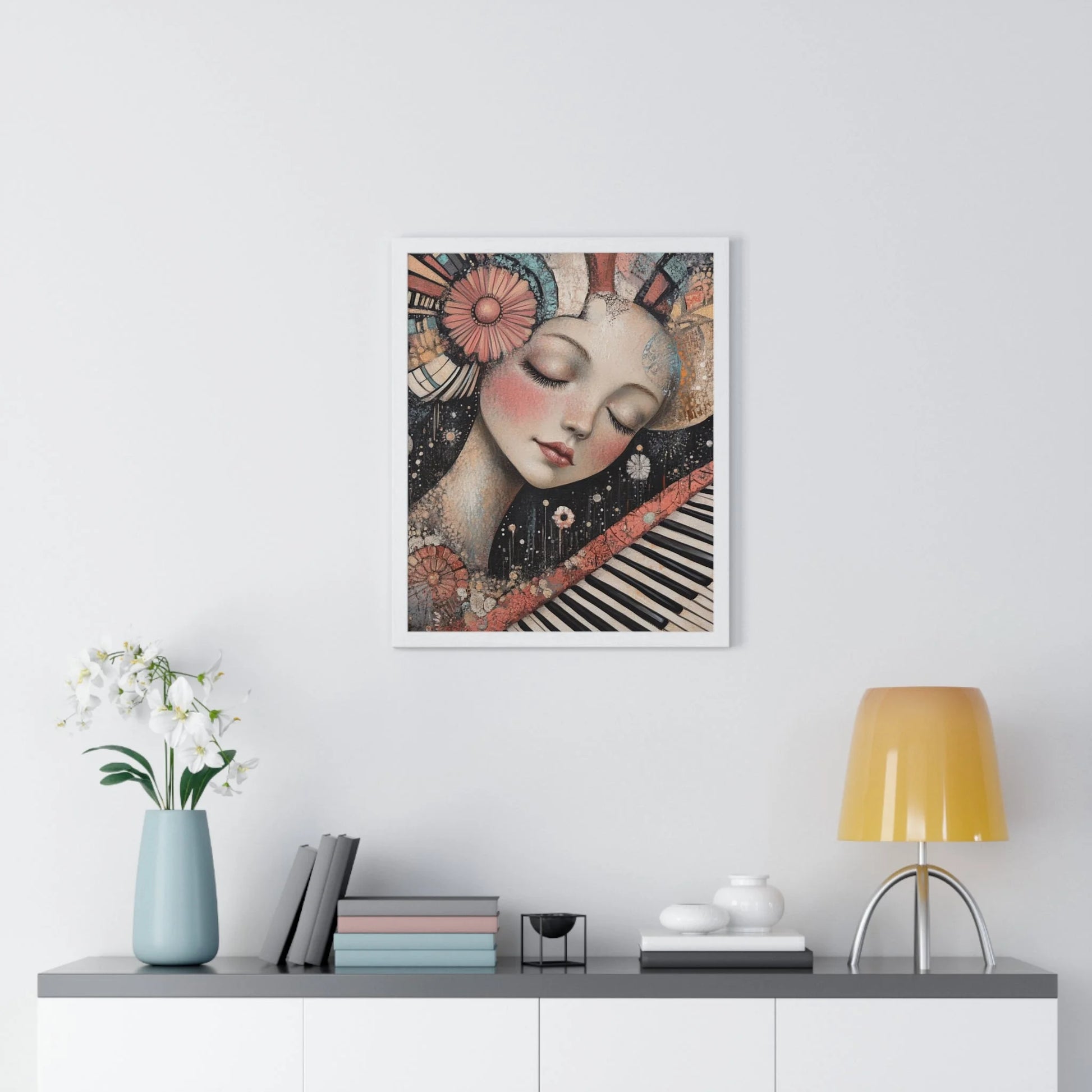 Buy The Best white framed artwork woman floral By Art & Illustration Supplies - Melodic Dream Abstract Wall - 2026