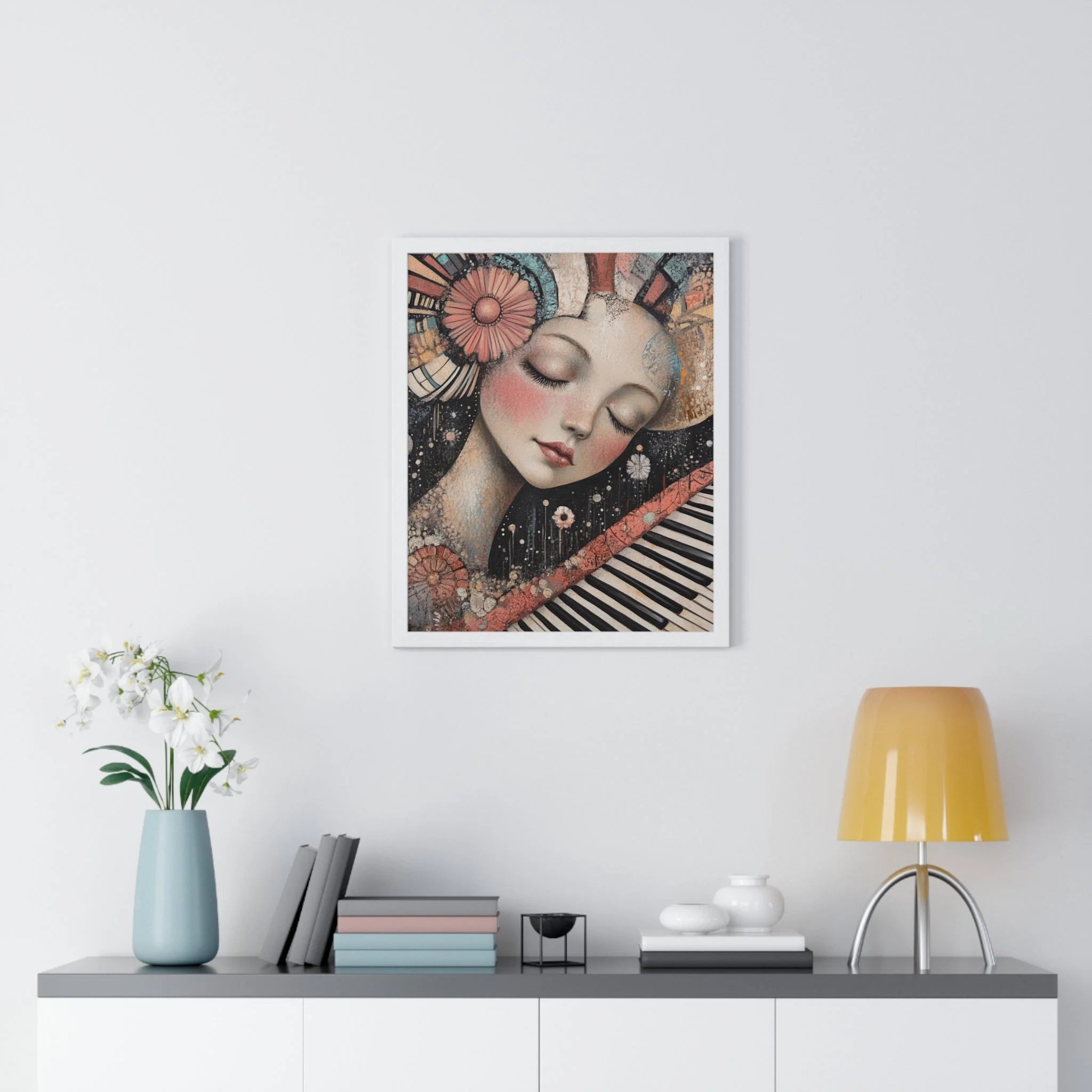 Buy The Best white framed artwork woman floral By Art & Illustration Supplies - Melodic Dream Abstract Wall - 2026