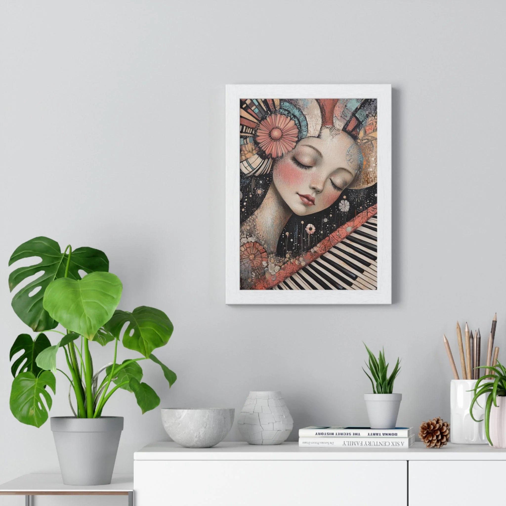 Buy The Best framed art print woman pink By Art & Illustration Supplies - Melodic Dream Abstract Wall - 2026