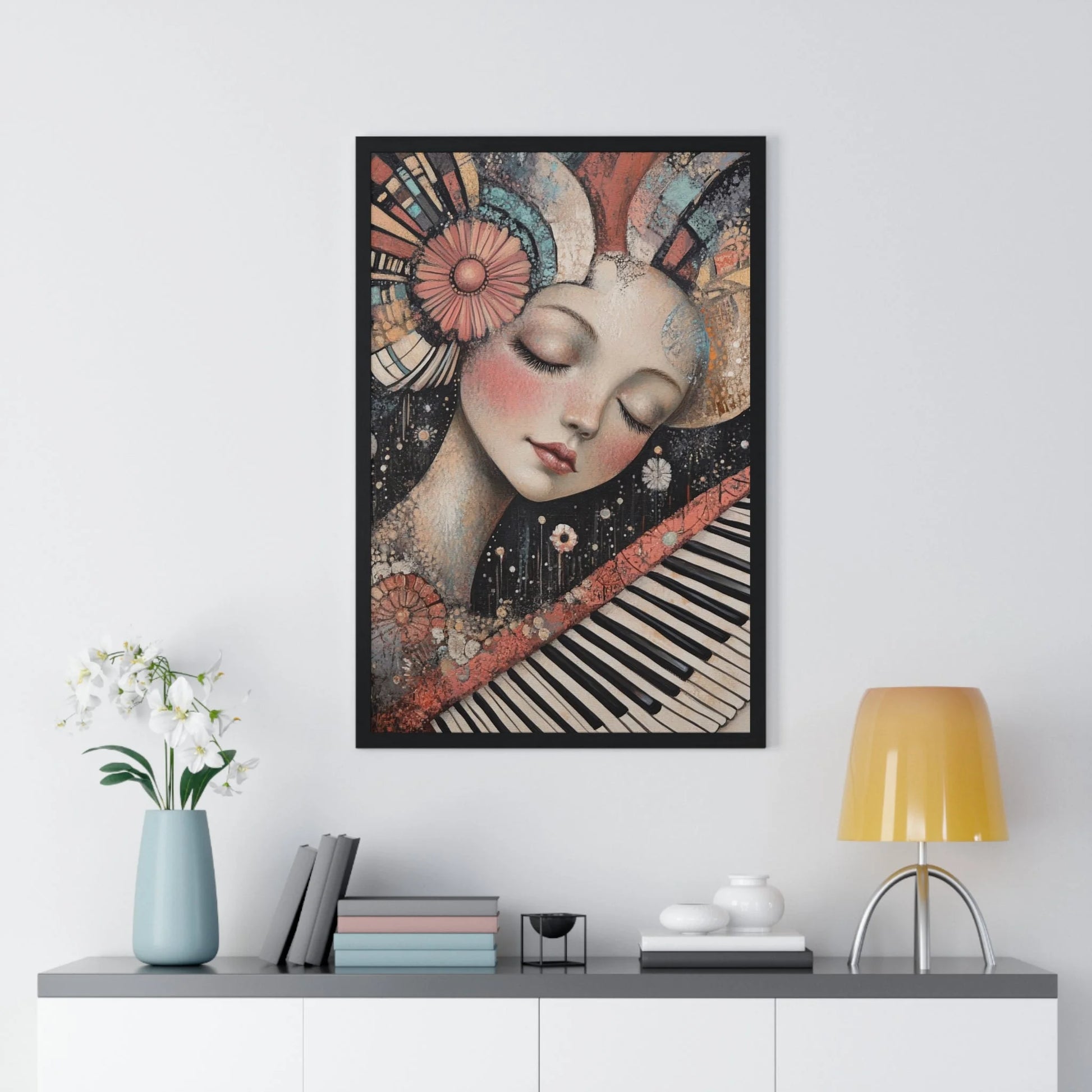 Buy The Best black framed artwork woman vibrant By Art & Illustration Supplies - Melodic Dream Abstract Wall - 2026