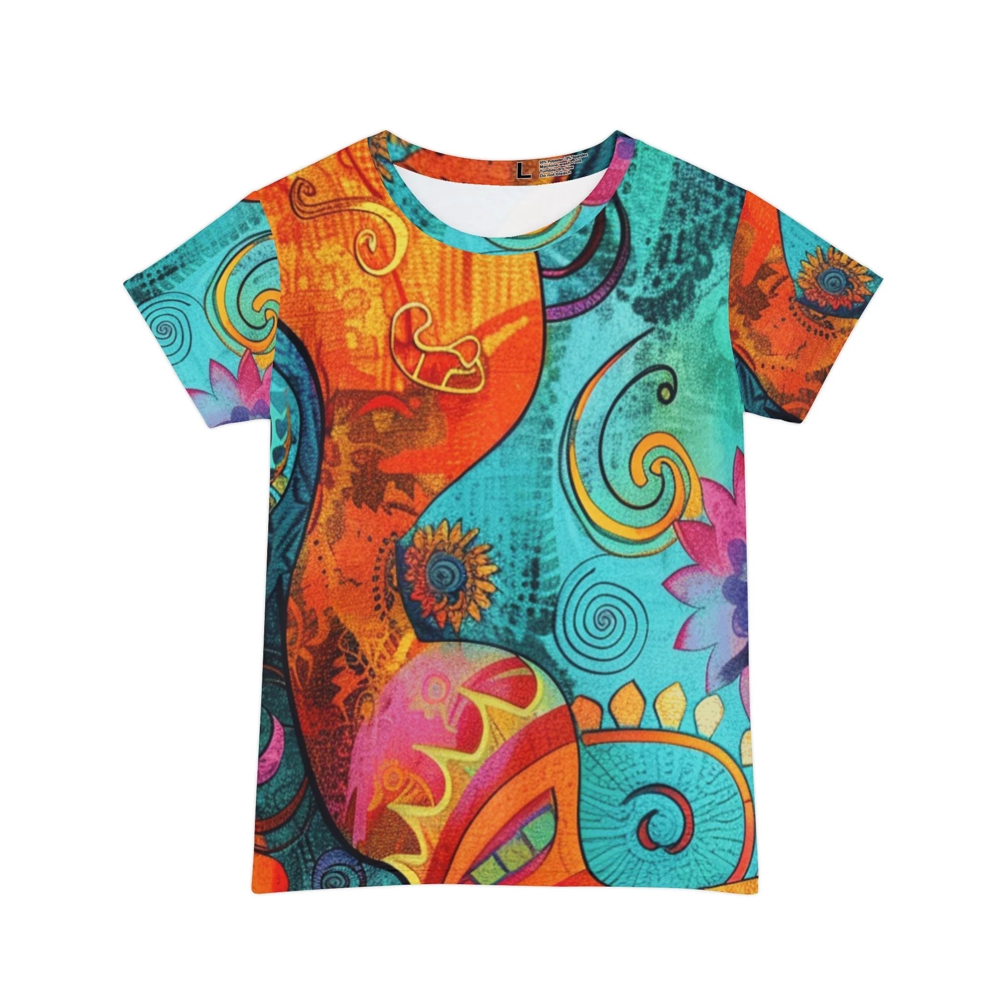 ["All Over Print","AOP","AOP Clothing","Art","Artful","Artistic","Artsy","Arty","Assembled in the USA","Assembled in USA","Illustration","Illustration art","Made in the USA","Made in USA","Sublimation","T-shirts","Tops","Women's Clothing"]