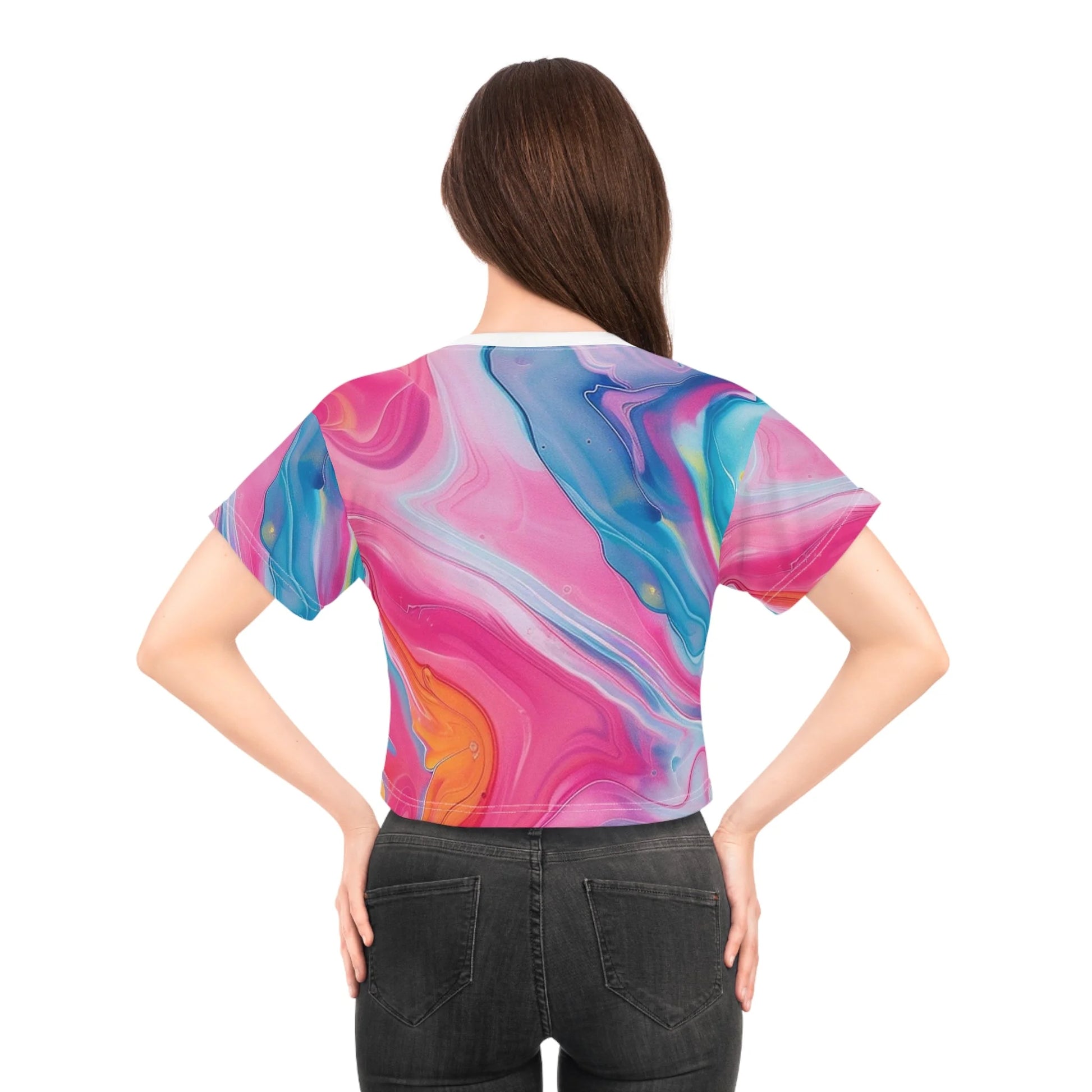 ["All Over Print","AOP","AOP Clothing","Art","Artful","Artistic","Artsy","Arty","Assembled in the USA","Assembled in USA","Crop tops","Cropped","Illustration","Illustration art","Made in the USA","Made in USA","Sublimation","T-shirts","Women's Clothing"]