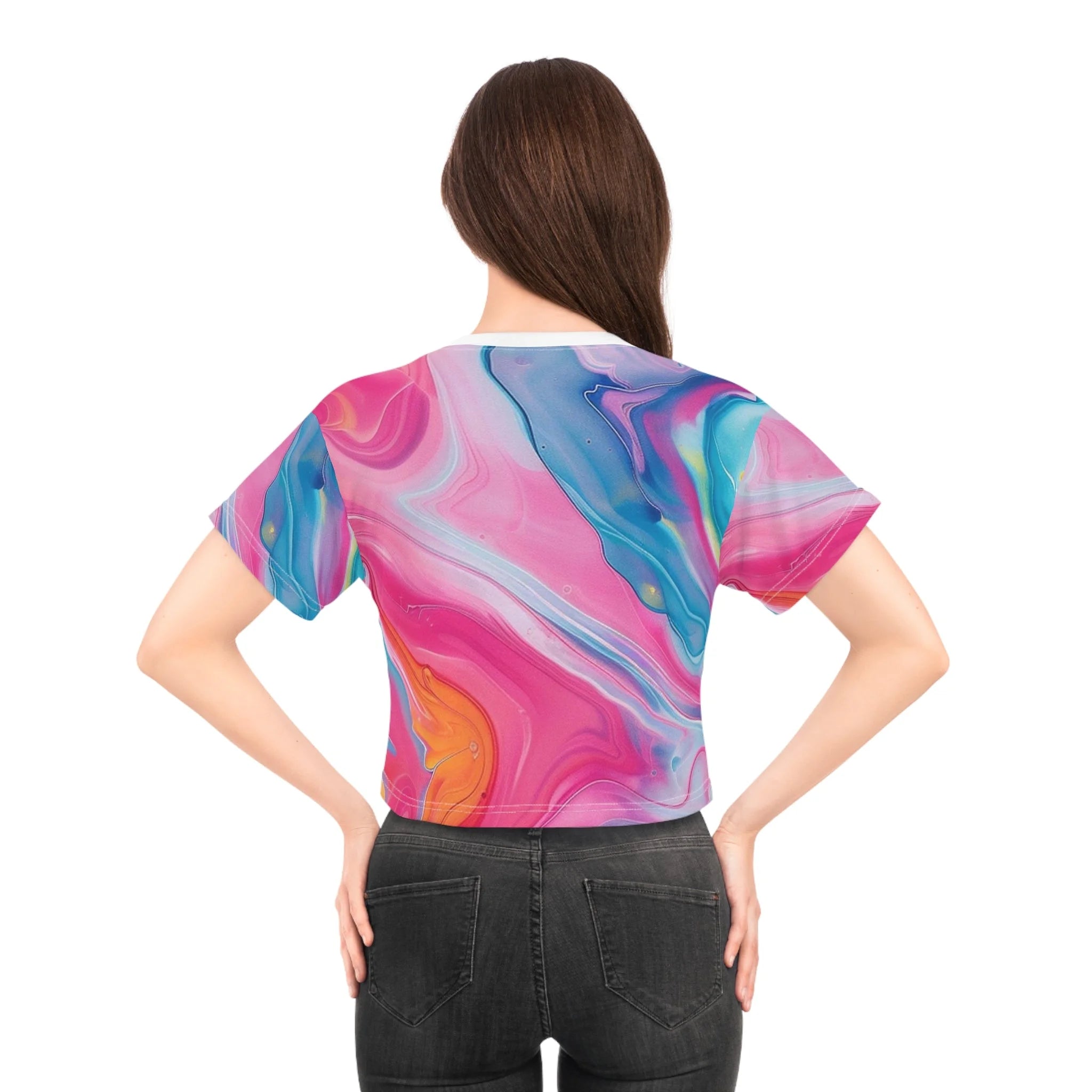 ["All Over Print","AOP","AOP Clothing","Art","Artful","Artistic","Artsy","Arty","Assembled in the USA","Assembled in USA","Crop tops","Cropped","Illustration","Illustration art","Made in the USA","Made in USA","Sublimation","T-shirts","Women's Clothing"]