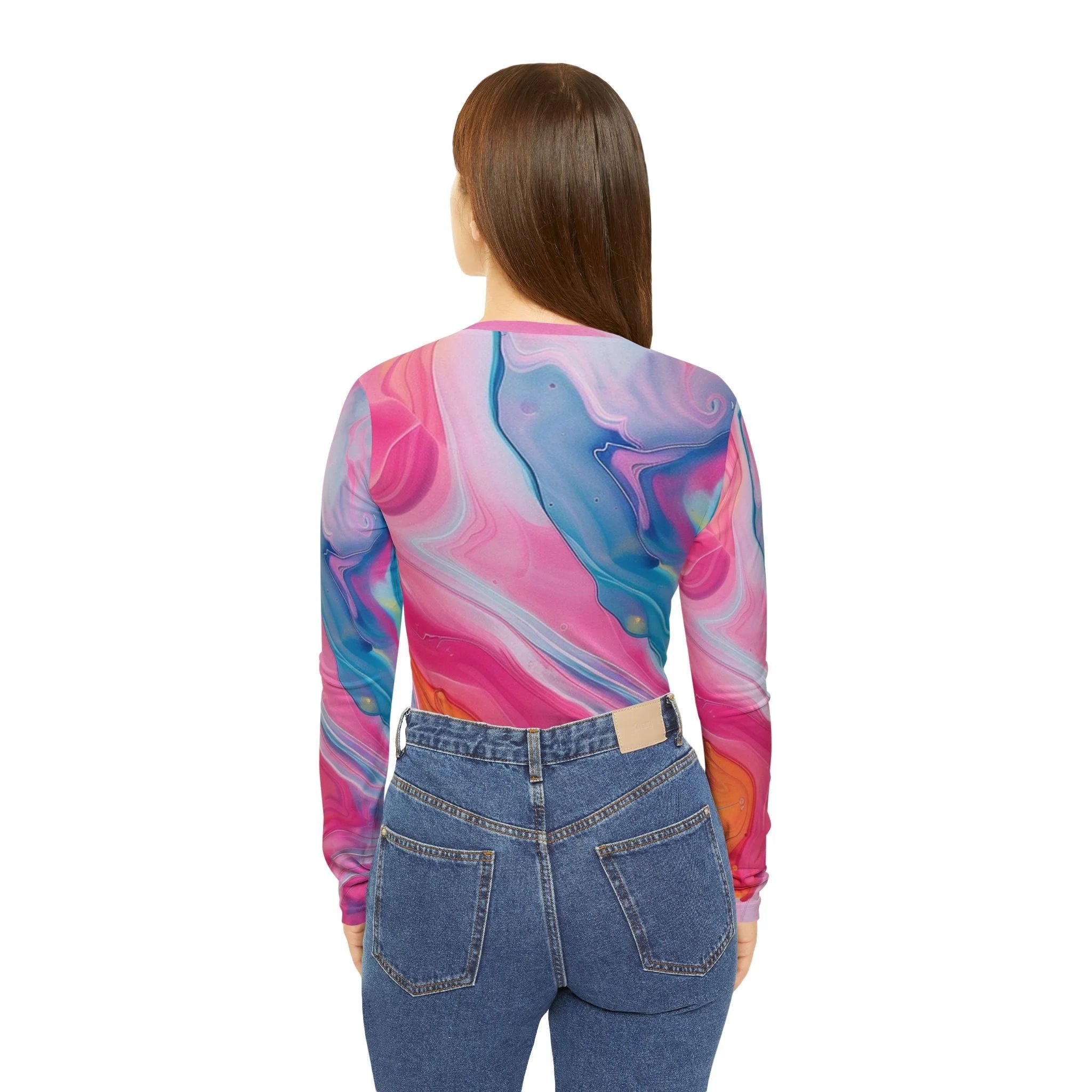 ["All Over Print","AOP","AOP Clothing","Art","Artful","Artistic","Artsy","Arty","Assembled in the USA","Assembled in USA","Illustration","Illustration art","Long Sleeves","Made in the USA","Made in USA","Sublimation","Tops","V-neck","Women's Clothing"]