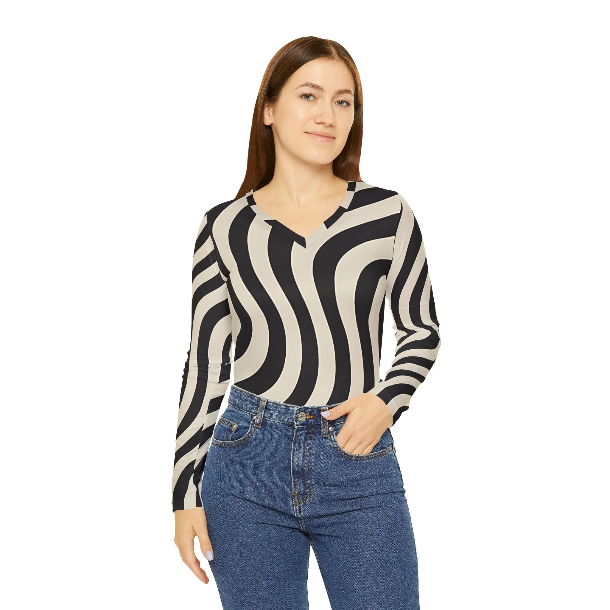 ["All Over Print","AOP","AOP Clothing","Art","Artful","Artistic","Artsy","Arty","Assembled in the USA","Assembled in USA","Illustration","Illustration art","Long Sleeves","Made in the USA","Made in USA","Sublimation","Tops","V-neck","Women's Clothing"]